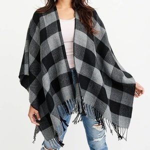 Abercrombie buffalo check poncho